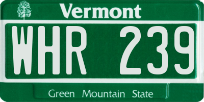 VT license plate WHR239