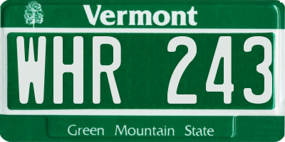 VT license plate WHR243