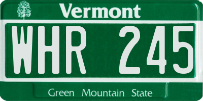 VT license plate WHR245