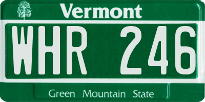 VT license plate WHR246