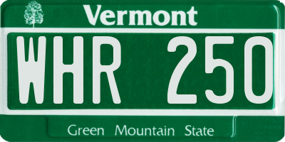 VT license plate WHR250