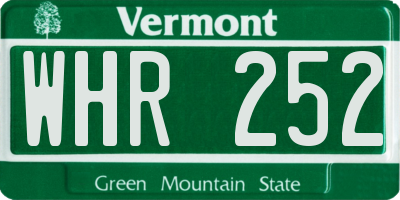 VT license plate WHR252