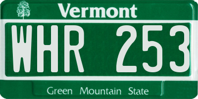 VT license plate WHR253