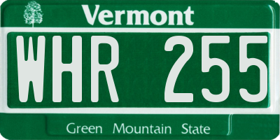 VT license plate WHR255