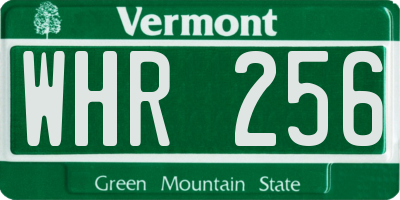VT license plate WHR256