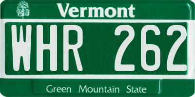 VT license plate WHR262
