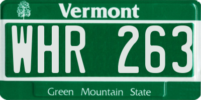 VT license plate WHR263