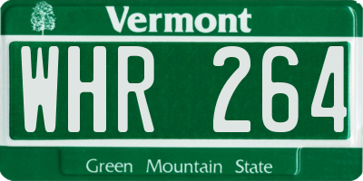 VT license plate WHR264