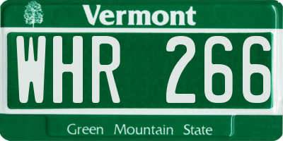 VT license plate WHR266