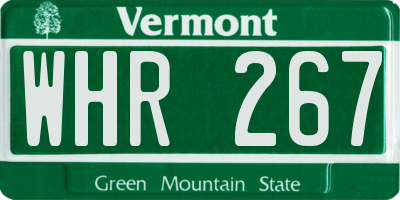 VT license plate WHR267