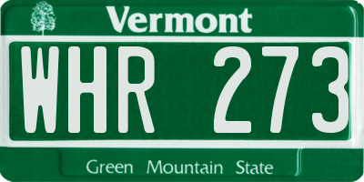 VT license plate WHR273