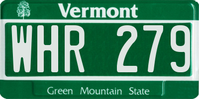 VT license plate WHR279