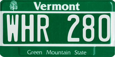 VT license plate WHR280