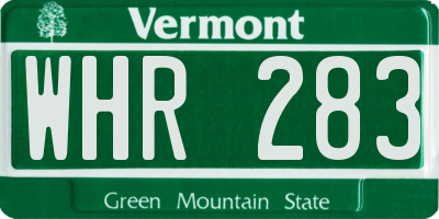 VT license plate WHR283