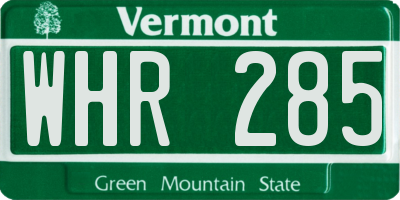 VT license plate WHR285