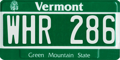 VT license plate WHR286