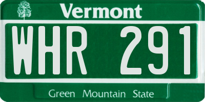 VT license plate WHR291