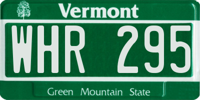 VT license plate WHR295