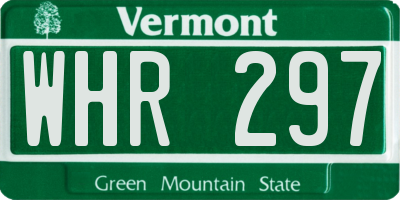 VT license plate WHR297