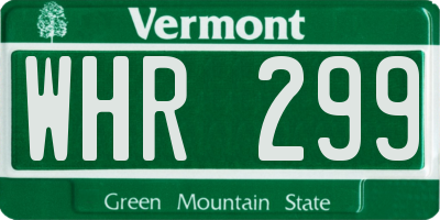 VT license plate WHR299