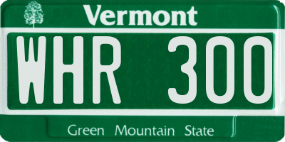VT license plate WHR300