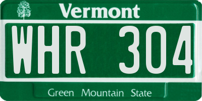 VT license plate WHR304
