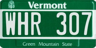VT license plate WHR307