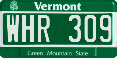 VT license plate WHR309