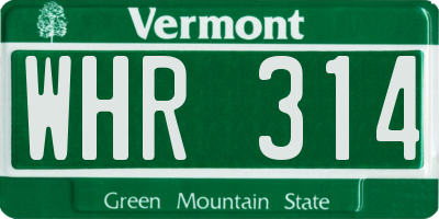 VT license plate WHR314