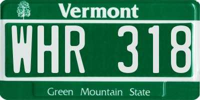 VT license plate WHR318