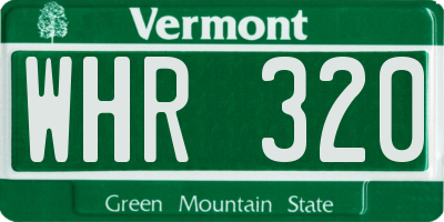 VT license plate WHR320