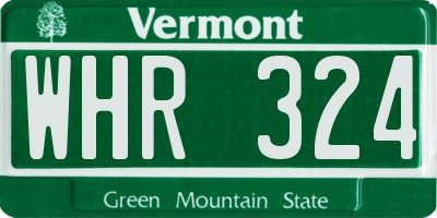 VT license plate WHR324