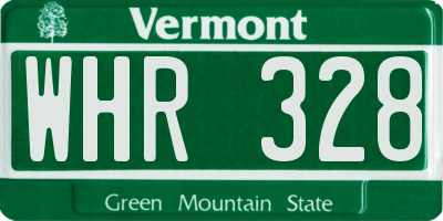 VT license plate WHR328