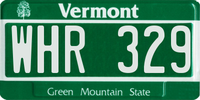 VT license plate WHR329