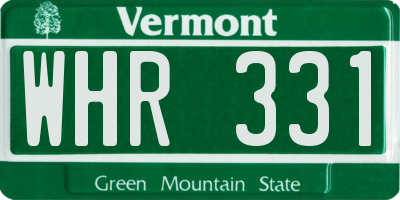 VT license plate WHR331