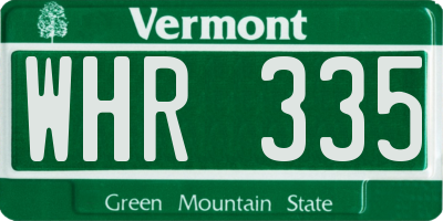 VT license plate WHR335