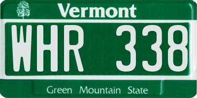 VT license plate WHR338