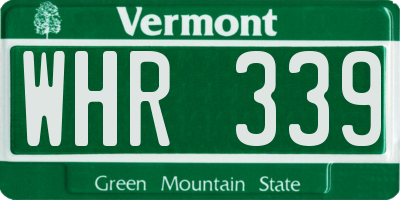 VT license plate WHR339