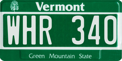 VT license plate WHR340