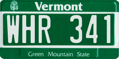 VT license plate WHR341