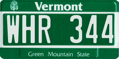 VT license plate WHR344