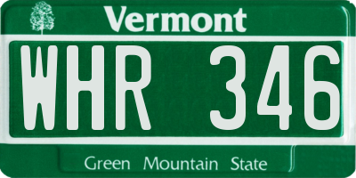 VT license plate WHR346