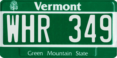 VT license plate WHR349