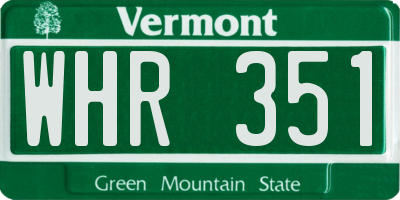 VT license plate WHR351