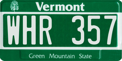 VT license plate WHR357