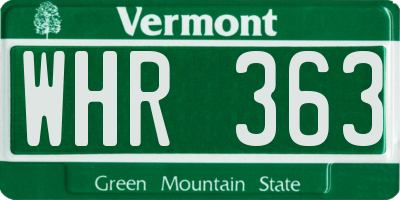 VT license plate WHR363