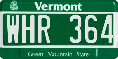 VT license plate WHR364