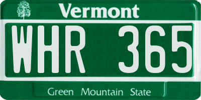 VT license plate WHR365
