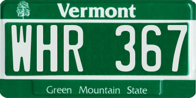 VT license plate WHR367