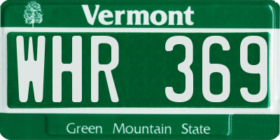 VT license plate WHR369